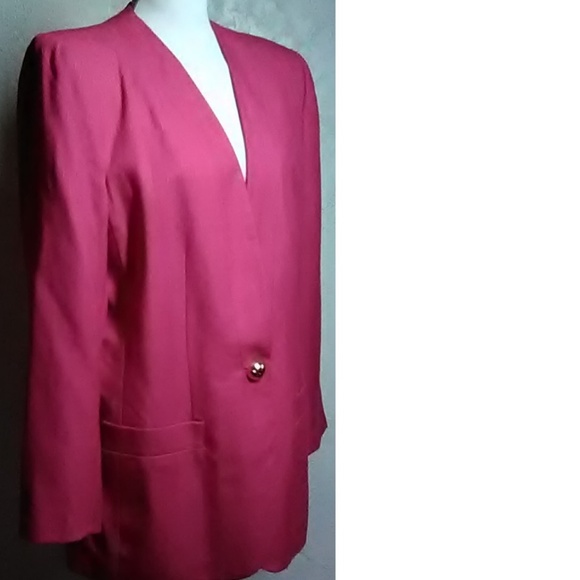 Kasper For A.S.L.New Pink Linen Look Blazer Size - Picture 4 of 7